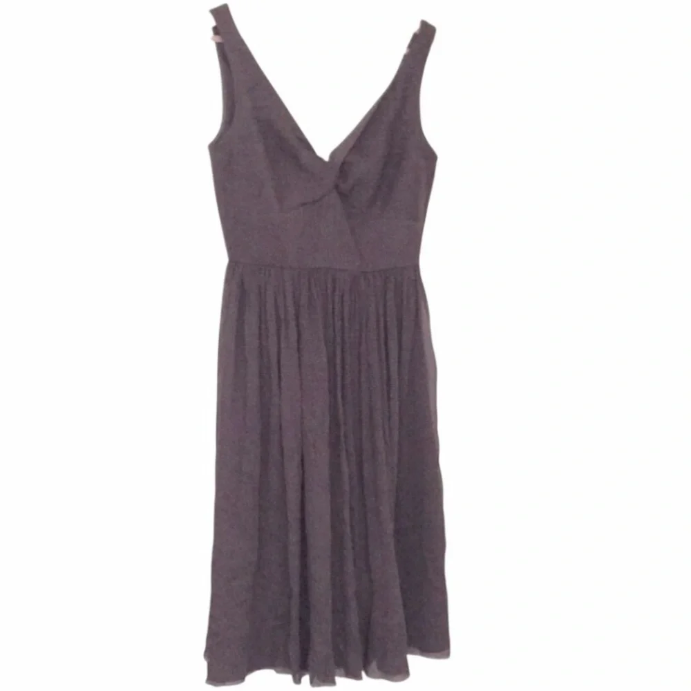 J. Crew Brown Silk Chiffon Sleeveless V Neck Bridesmaid Corset Cocktail Dress 4P